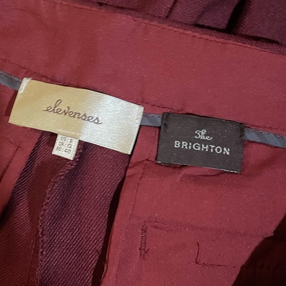 NWT Anthropologie Elevenses Burgundy The Brighten Wide Leg Pants - Picture 5 of 10